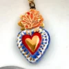Ceramic pendant necklace Ex-voto Sacred Heart, Milagros- 09 - Image 4
