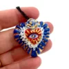 Ceramic pendant necklace Ex-voto Sacred Heart, Milagros- 15