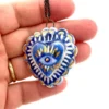 Ceramic pendant necklace Ex-voto Sacred Heart, Milagros- 25