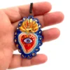 Ceramic pendant necklace Ex-voto Sacred Heart, Milagros- 29 - Image 3