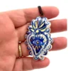 Ceramic pendant necklace Ex-voto Sacred Heart, Milagros- 26