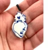 Ceramic pendant necklace Ex-voto Sacred Heart, Milagros- 22 - Image 4